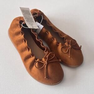 Old Navy Toddler  Girl’s Cognac Scrunch Ballet Flats With Bow Sz 10